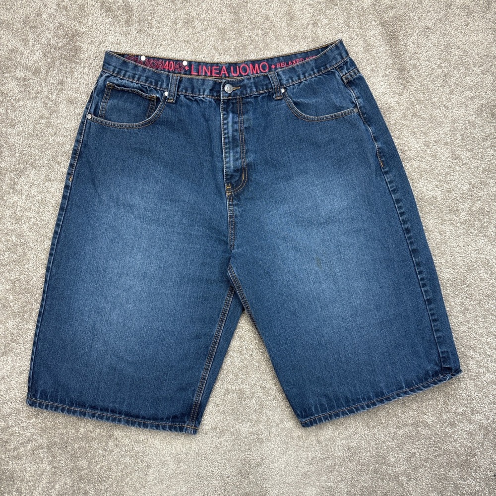 Vintage Y2K Linea‎ Uomo Denim Jean Shorts Jorts Size 40 (Fits 36)